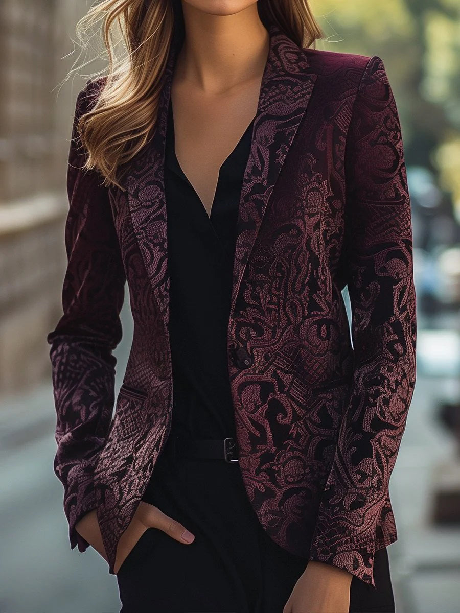 Elyralondon Jacquard Satin Blazer