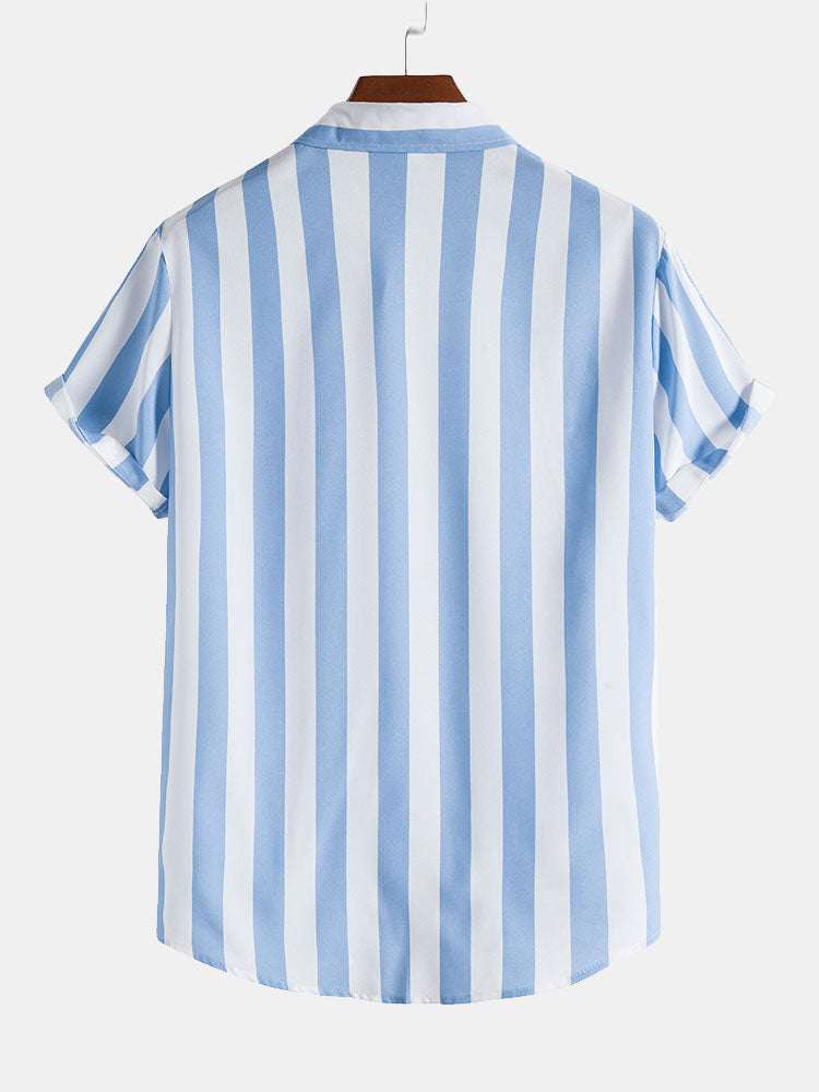 Wide Stripes Stand Shirts