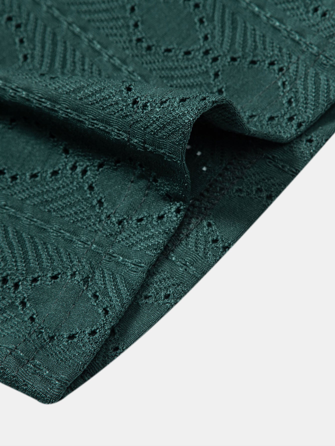 Muscle Fit Diamond Texture Cuban Shirt