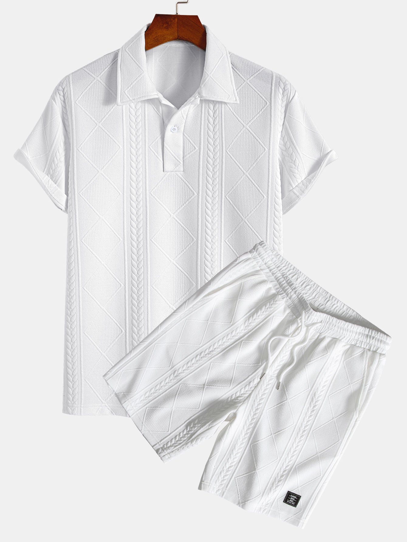 Geometric Jacquard Polo & Shorts