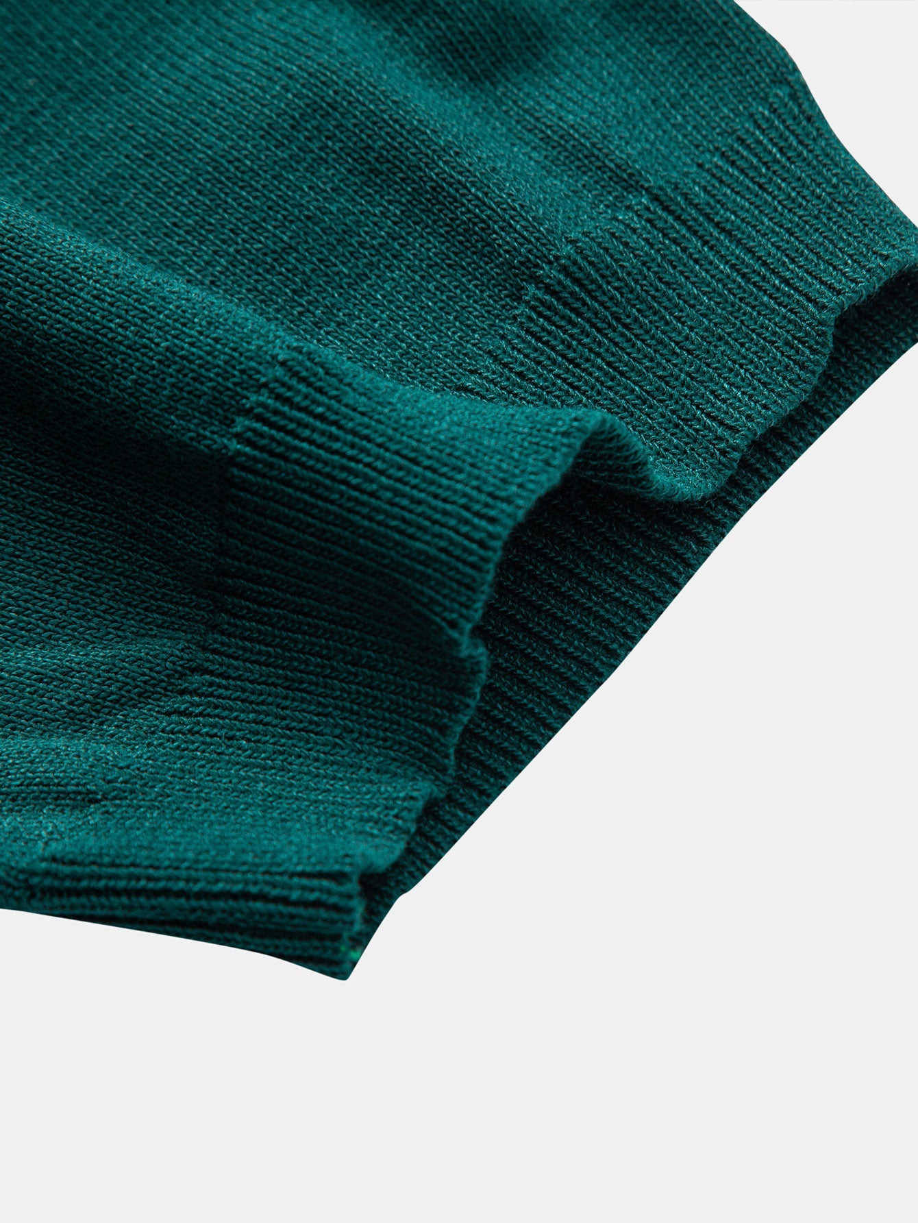 Stripe Knit Zip Up Polo Shirt