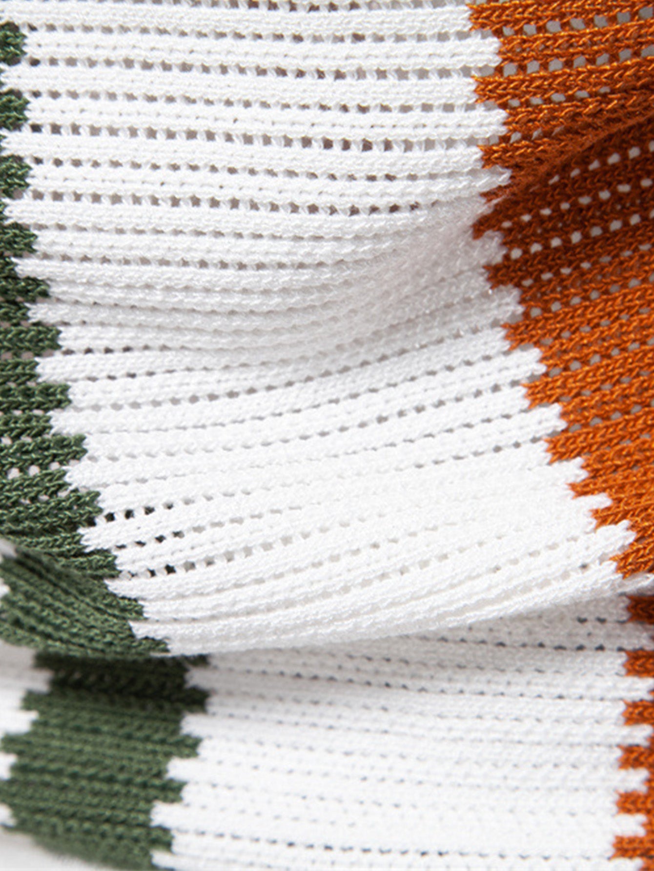 Stripe Knit V Neck Polo Shirt