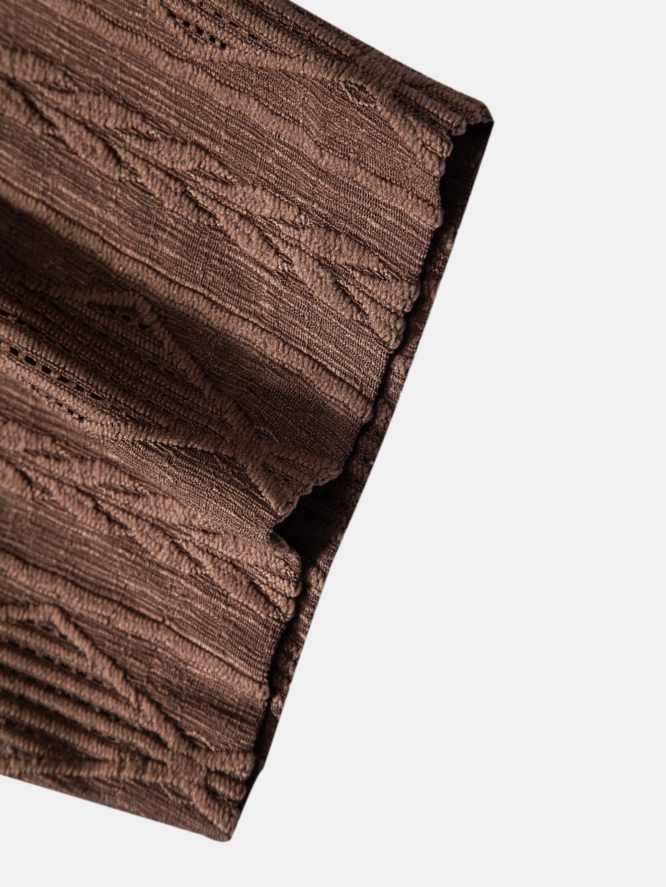 Geometric Jacquard Eyelet Cuban Shirt & Linen Drawstring Shorts