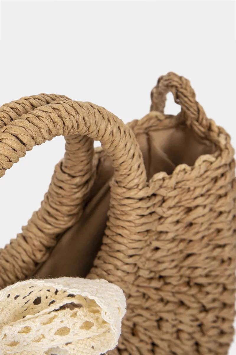 Woven Beach-Style Mini Basket Shoulder Bag