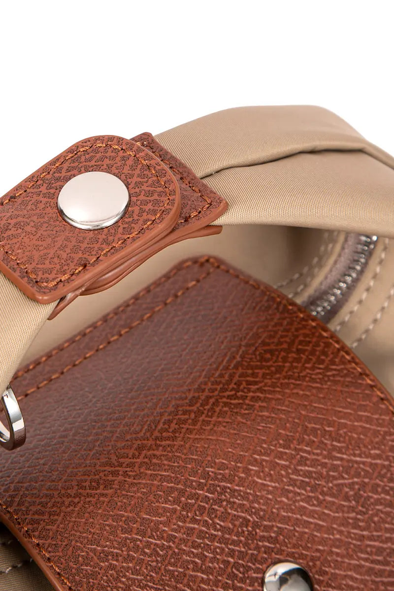 Colorblock PU Leather Dumpling Shoulder & Crossbody Bag