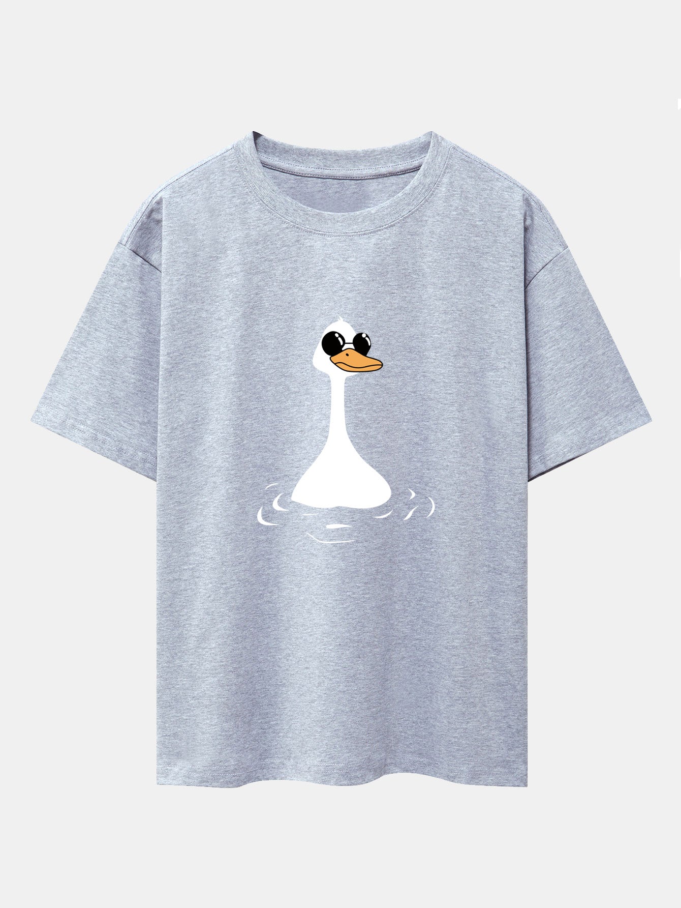 Sunglasses Goose Print Drop Shoulder Oversize T-Shirt