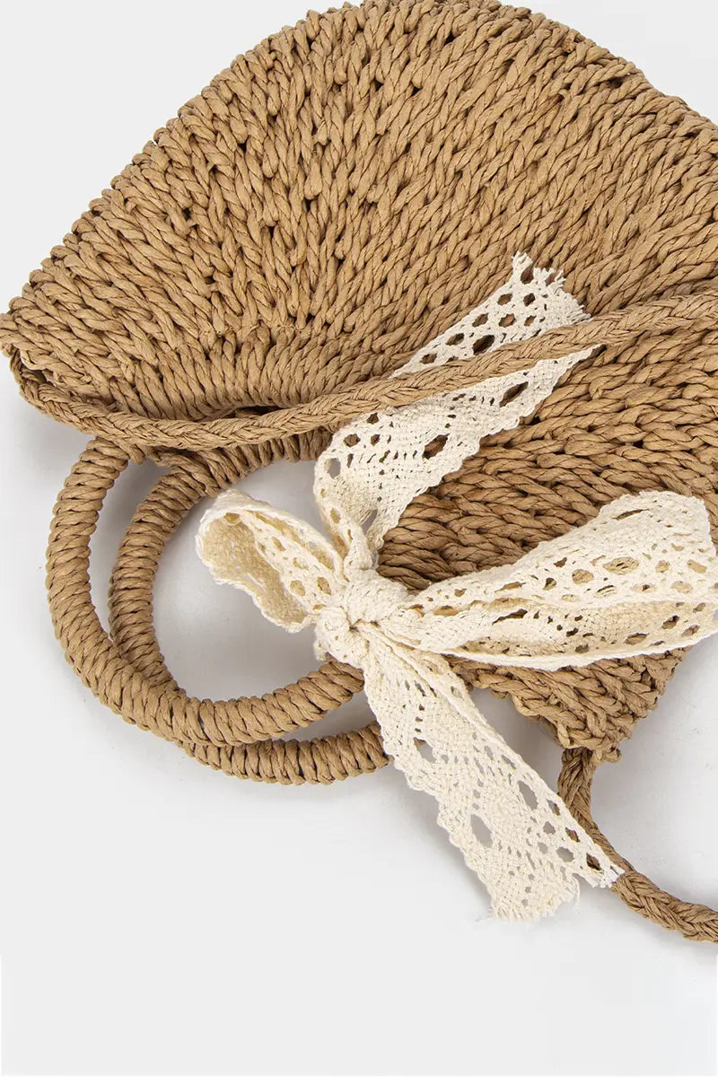 Woven Beach-Style Mini Basket Shoulder Bag