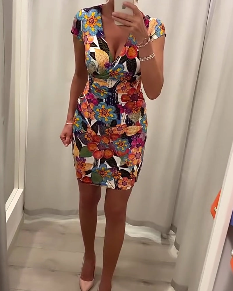 Deep V slim sexy dress