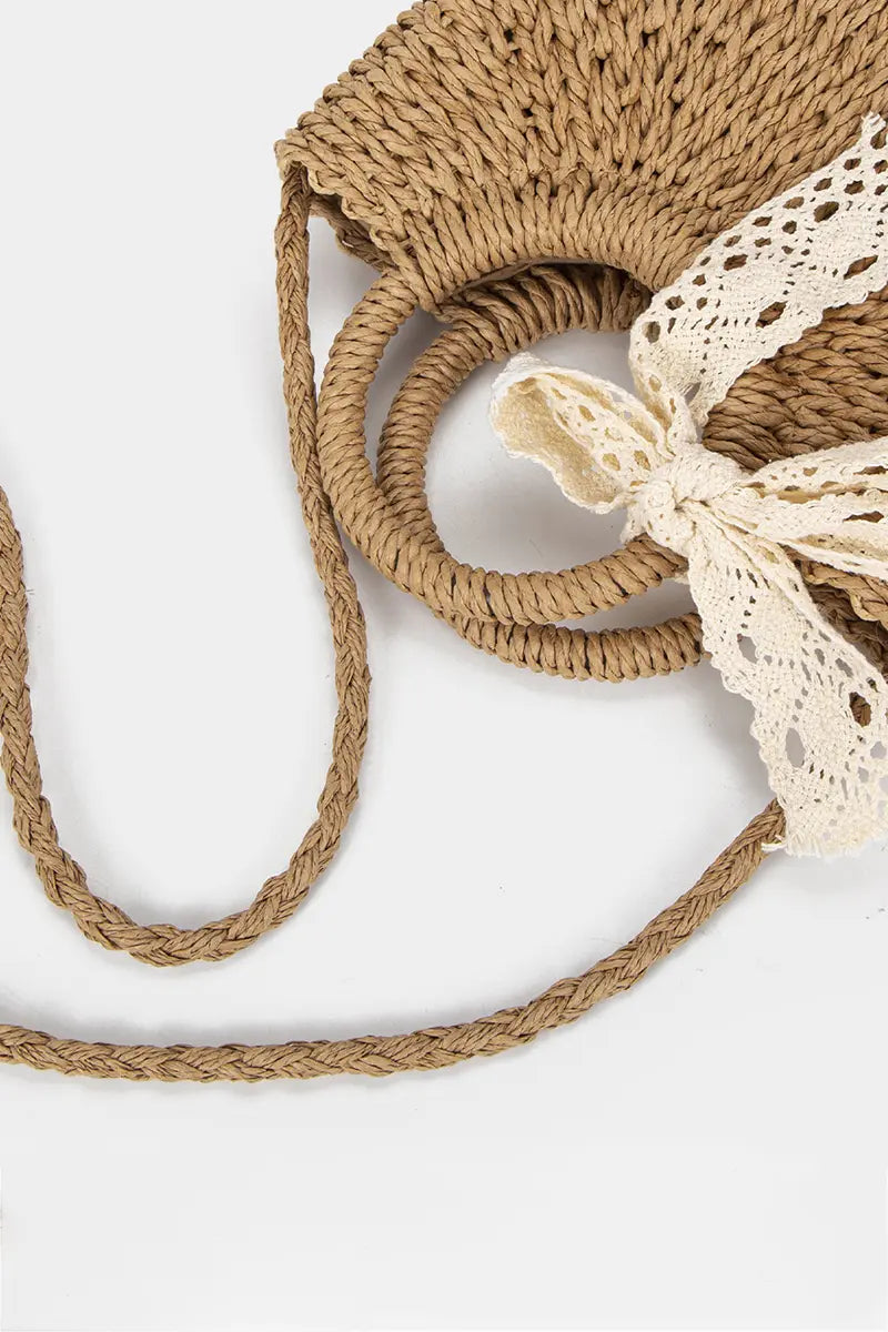 Woven Beach-Style Mini Basket Shoulder Bag