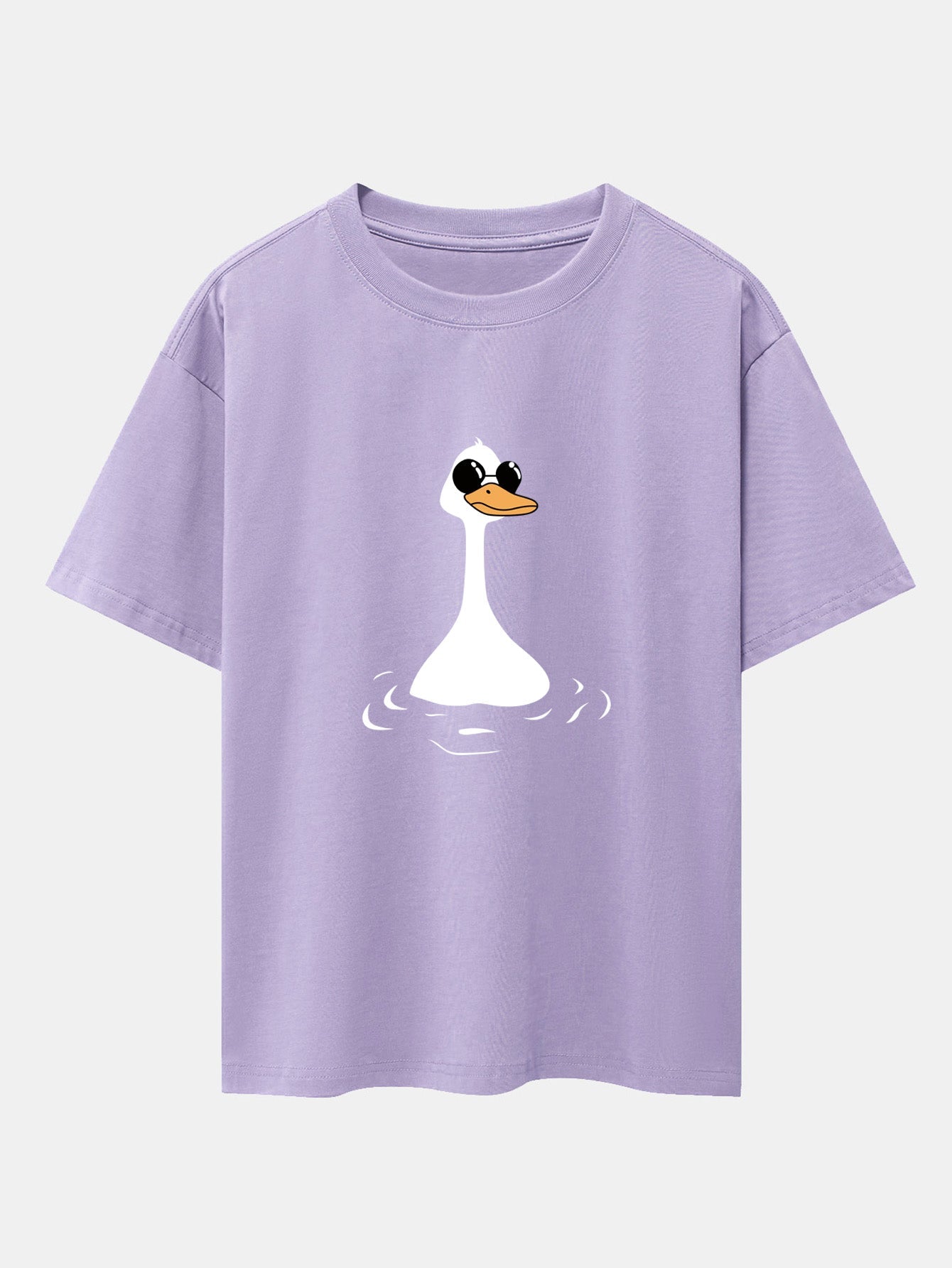 Sunglasses Goose Print Drop Shoulder Oversize T-Shirt