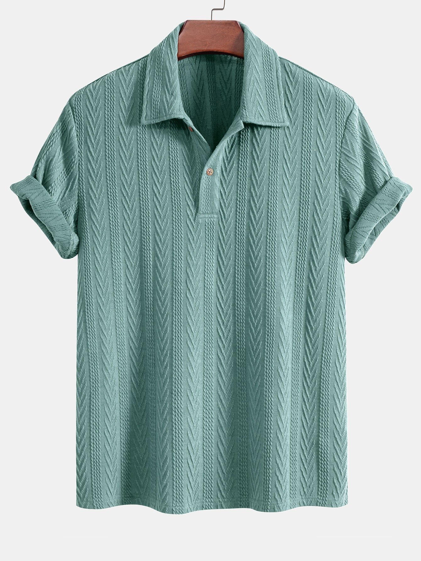 Knitted Geometric Jacquard Polo