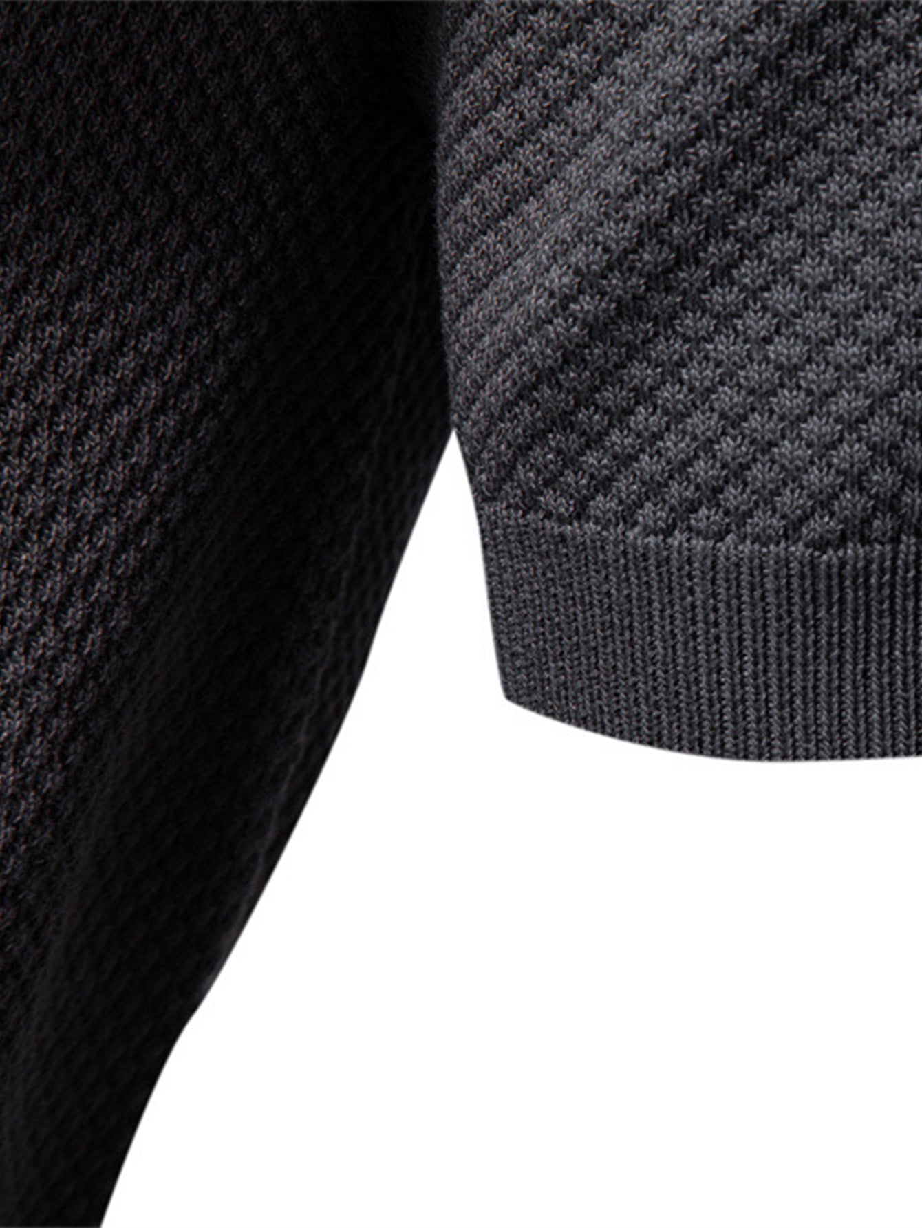 Pineapple Texture Knit V Neck Polo