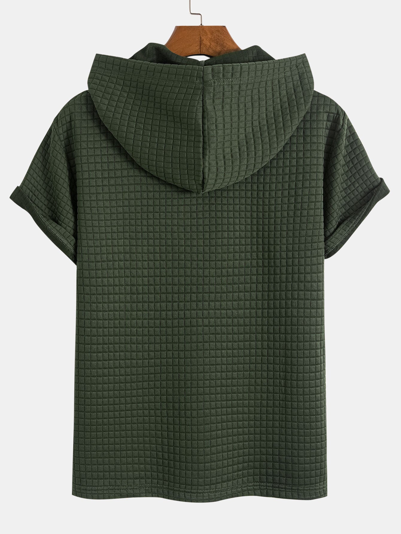 Kangaroo Pocket Waffle Hooded T-Shirt & Shorts