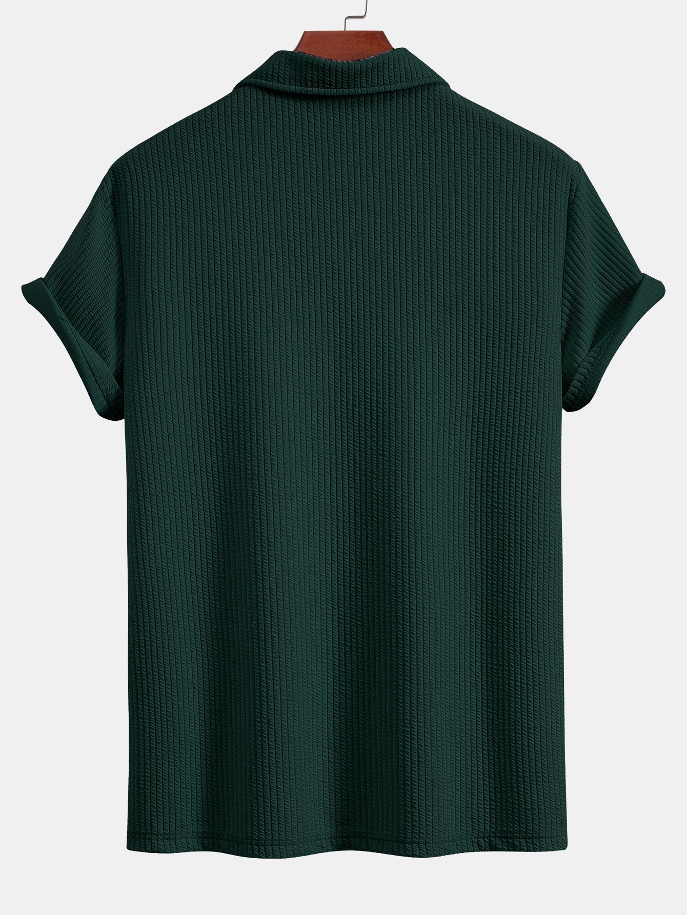 Short Sleeved V-Neck Ribbed Polo