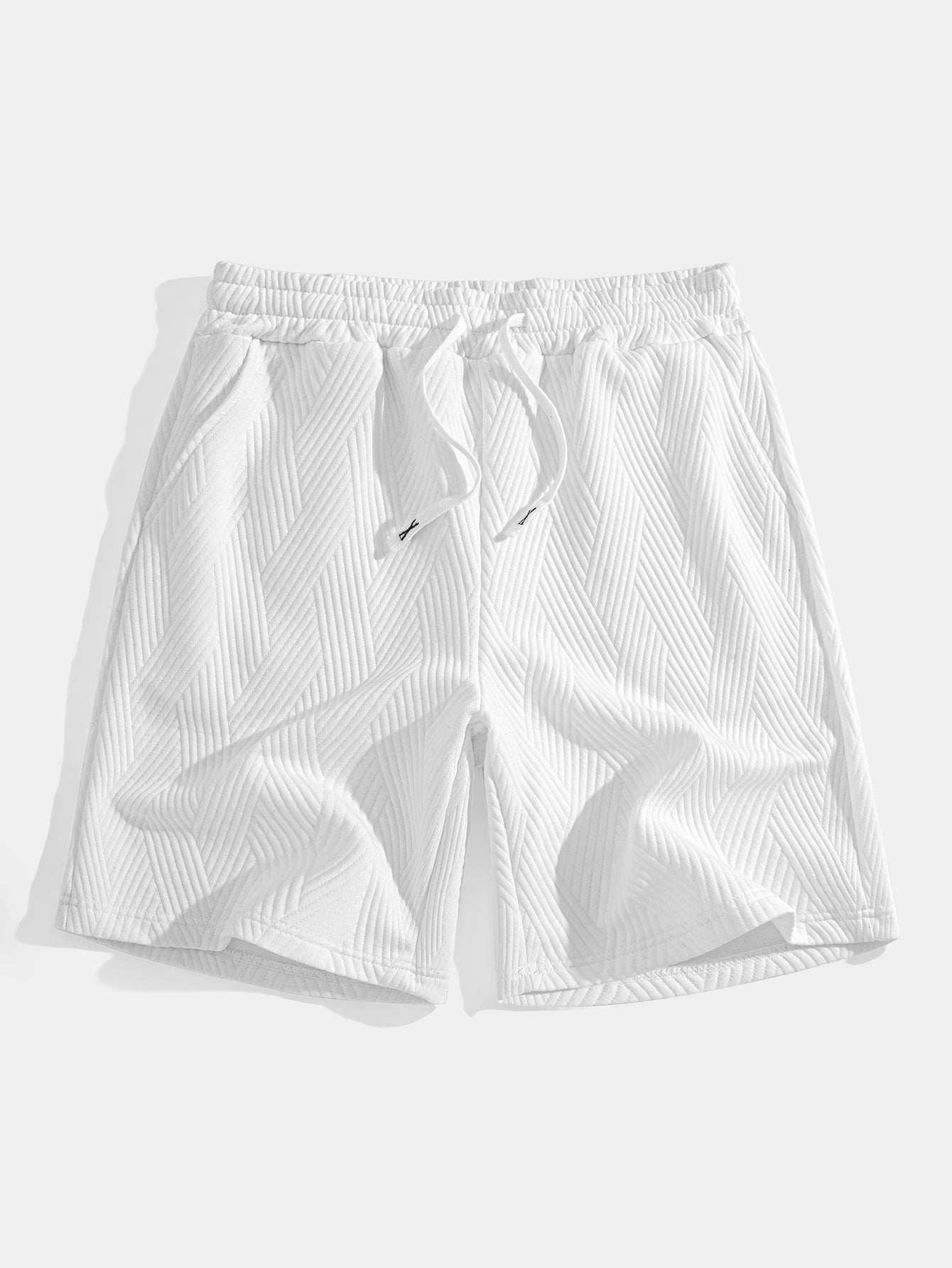 Striped Jacquard Sleeveless Hooded T-Shirt & Shorts