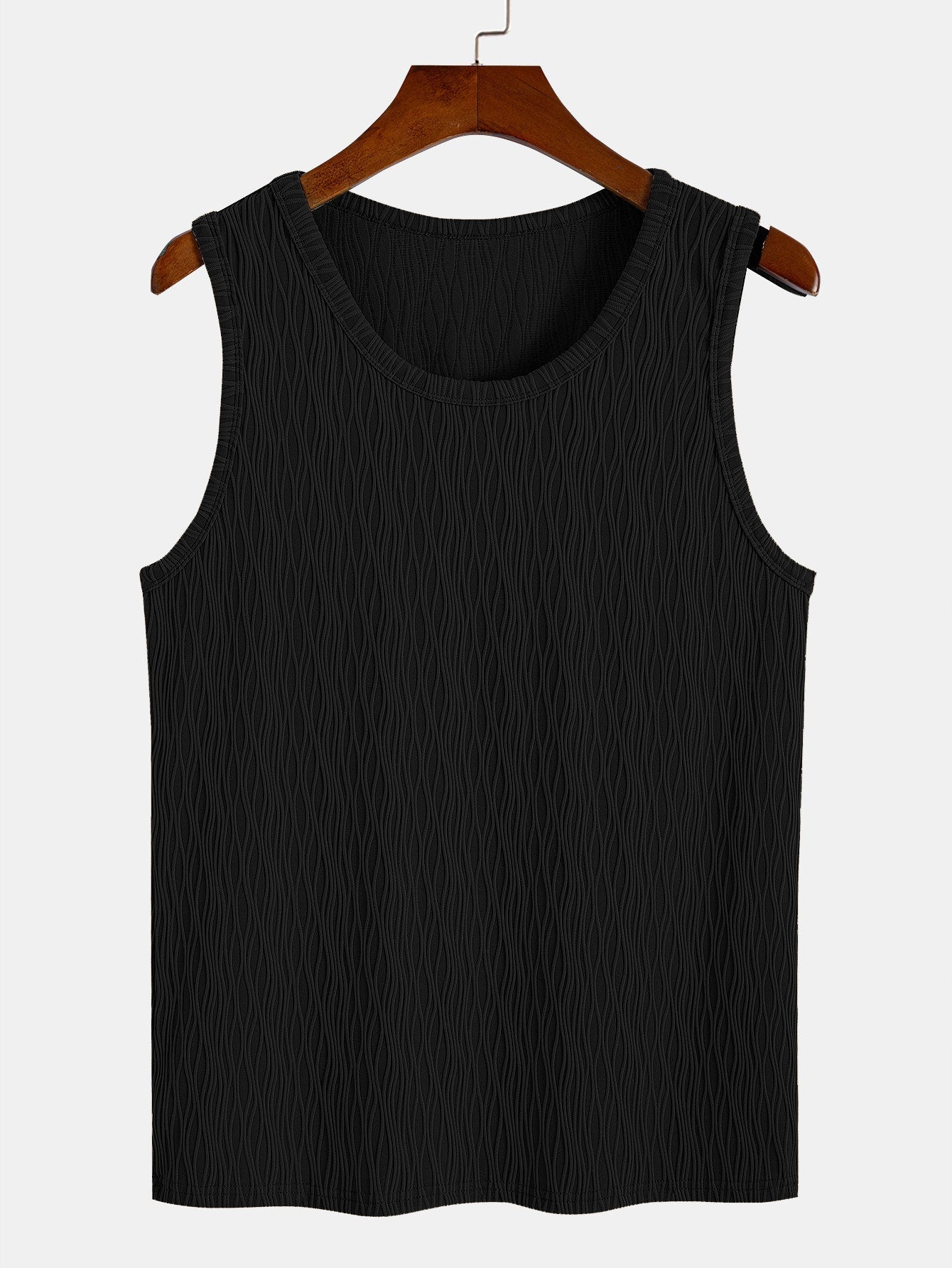 3 Pieces Wave Jacquard Textured Tank Top