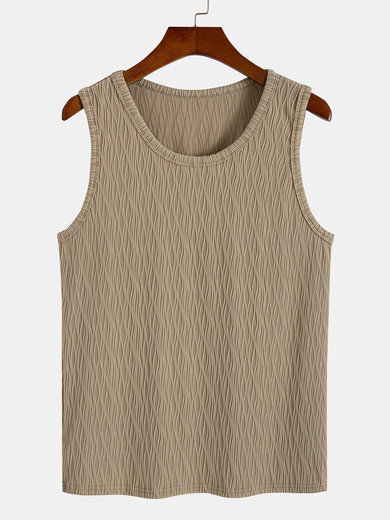 3 Pieces Wave Jacquard Textured Tank Top