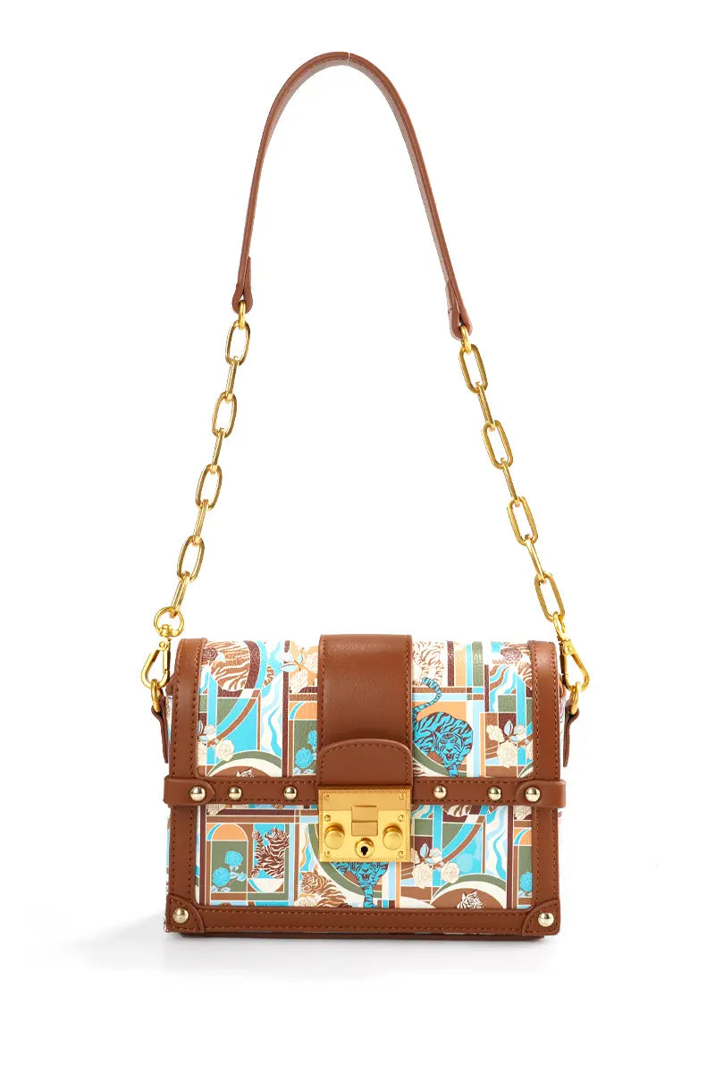 Animal Print Chain Crossbody Bag