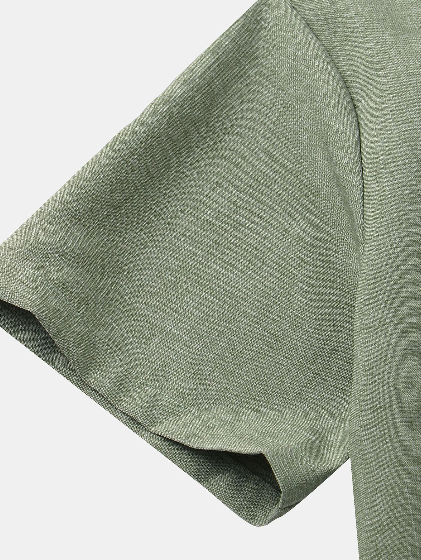 Man Stand Collar Shirt Whit Pocket