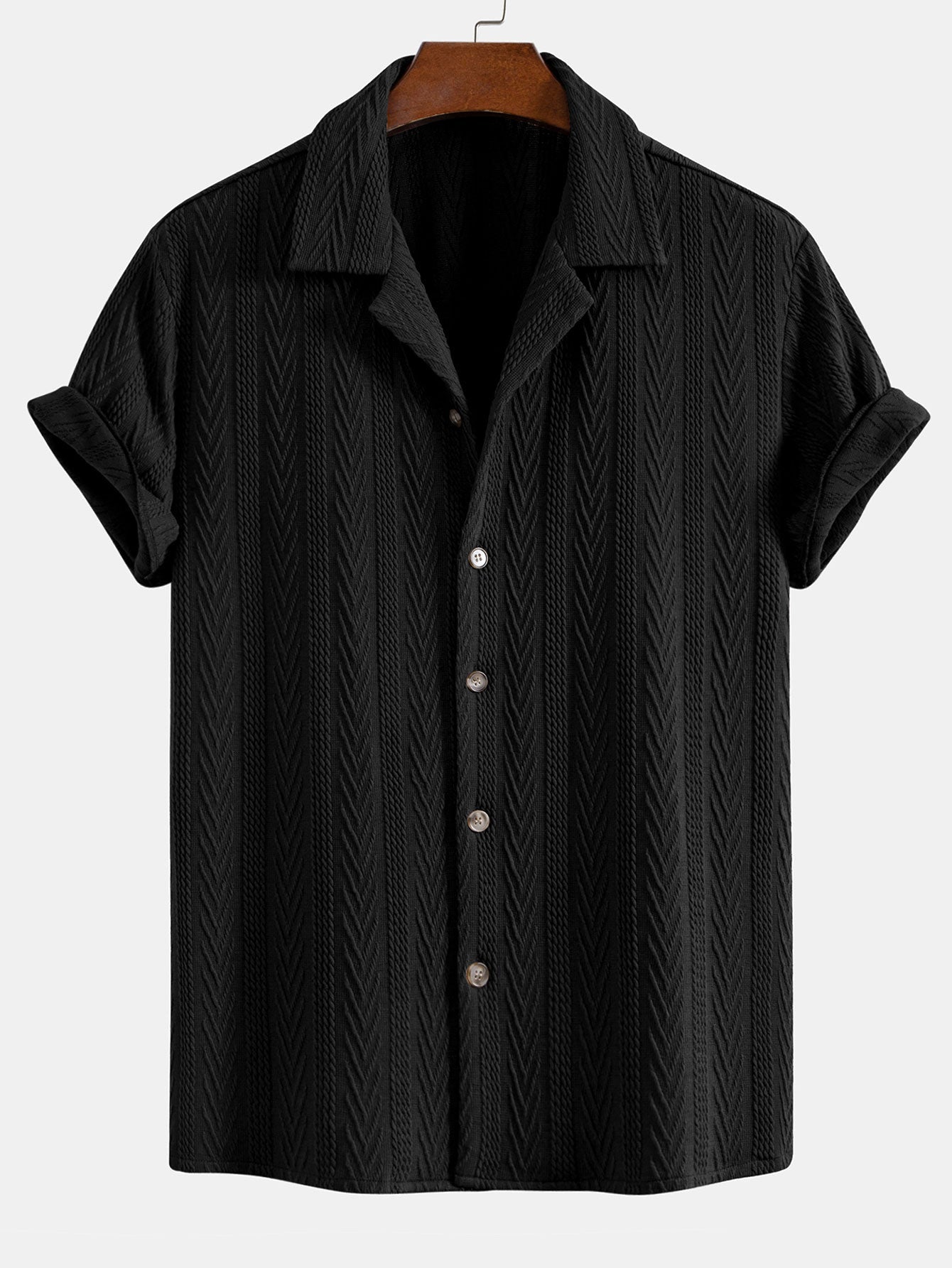 Texture Jacquard Cuban Shirt