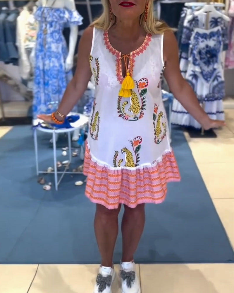 Sexy Printed Sleeveless Dress