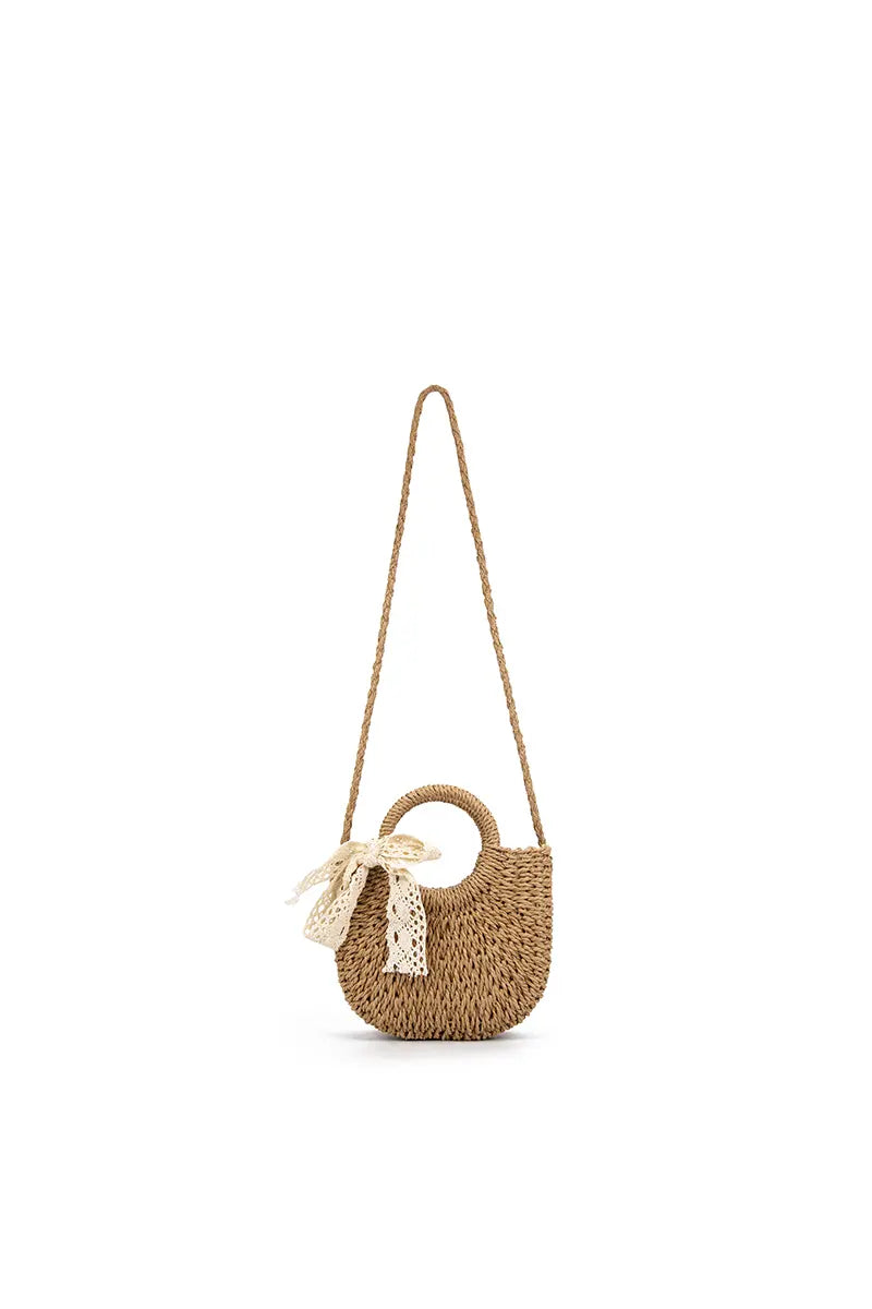 Woven Beach-Style Mini Basket Shoulder Bag