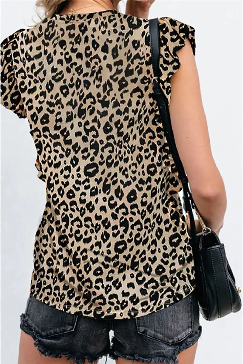 Leopard Print Loose Short-Sleeve T-Shirt