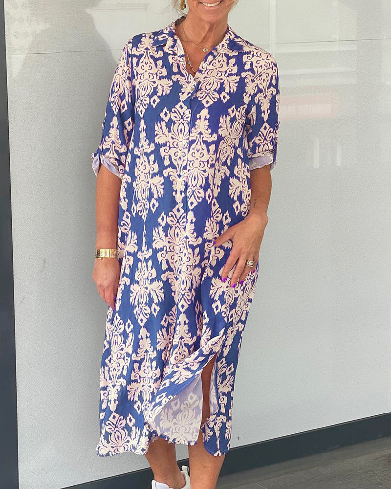 Floral print slit dress