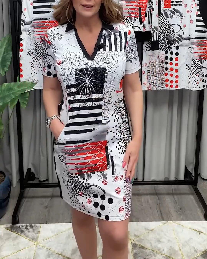 V-Neck Commuter Fashion Dress