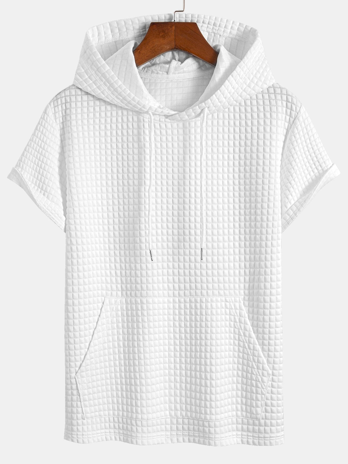 Kangaroo Pocket Waffle Hooded T-Shirt & Shorts