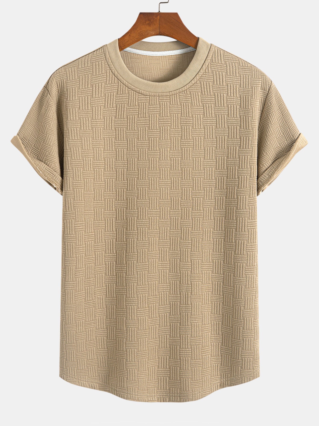 Stripe Jacquard Arc Hem T-Shirt