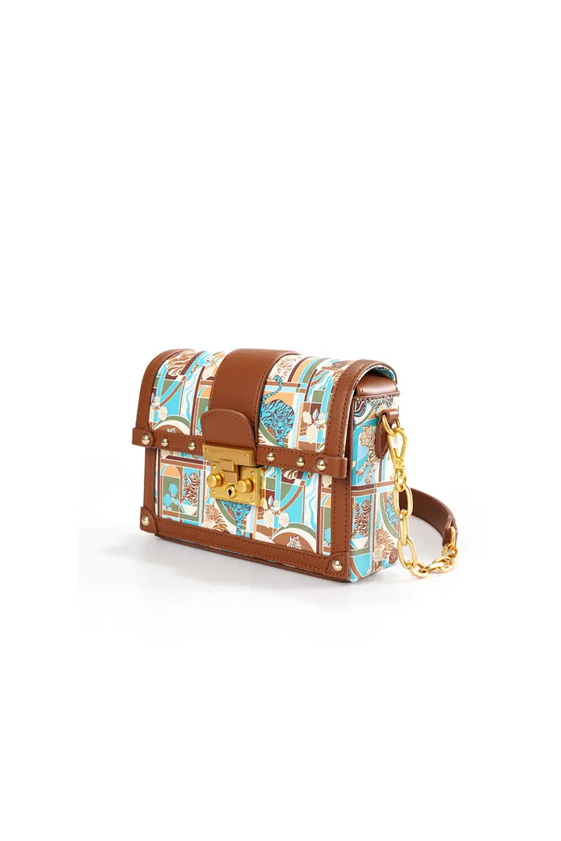 Animal Print Chain Crossbody Bag