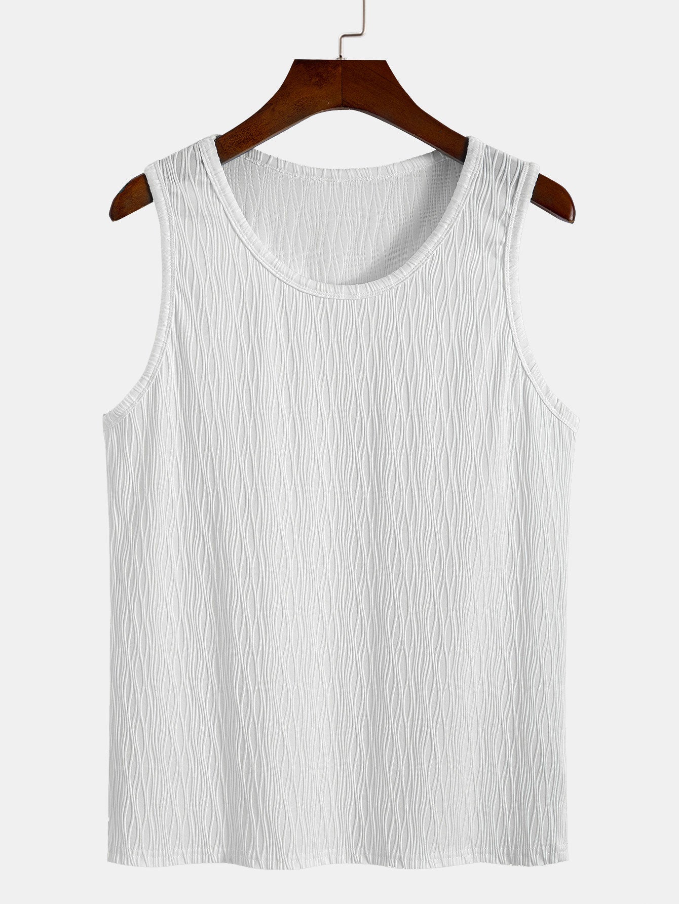 3 Pieces Wave Jacquard Textured Tank Top