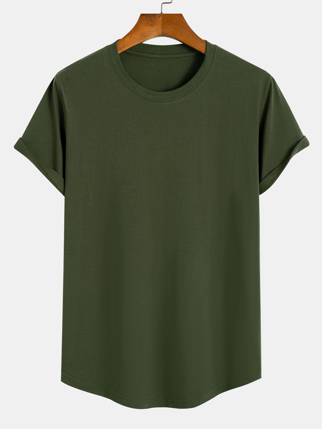 3 Pieces Basic Cotton Arc Hem T-Shirts