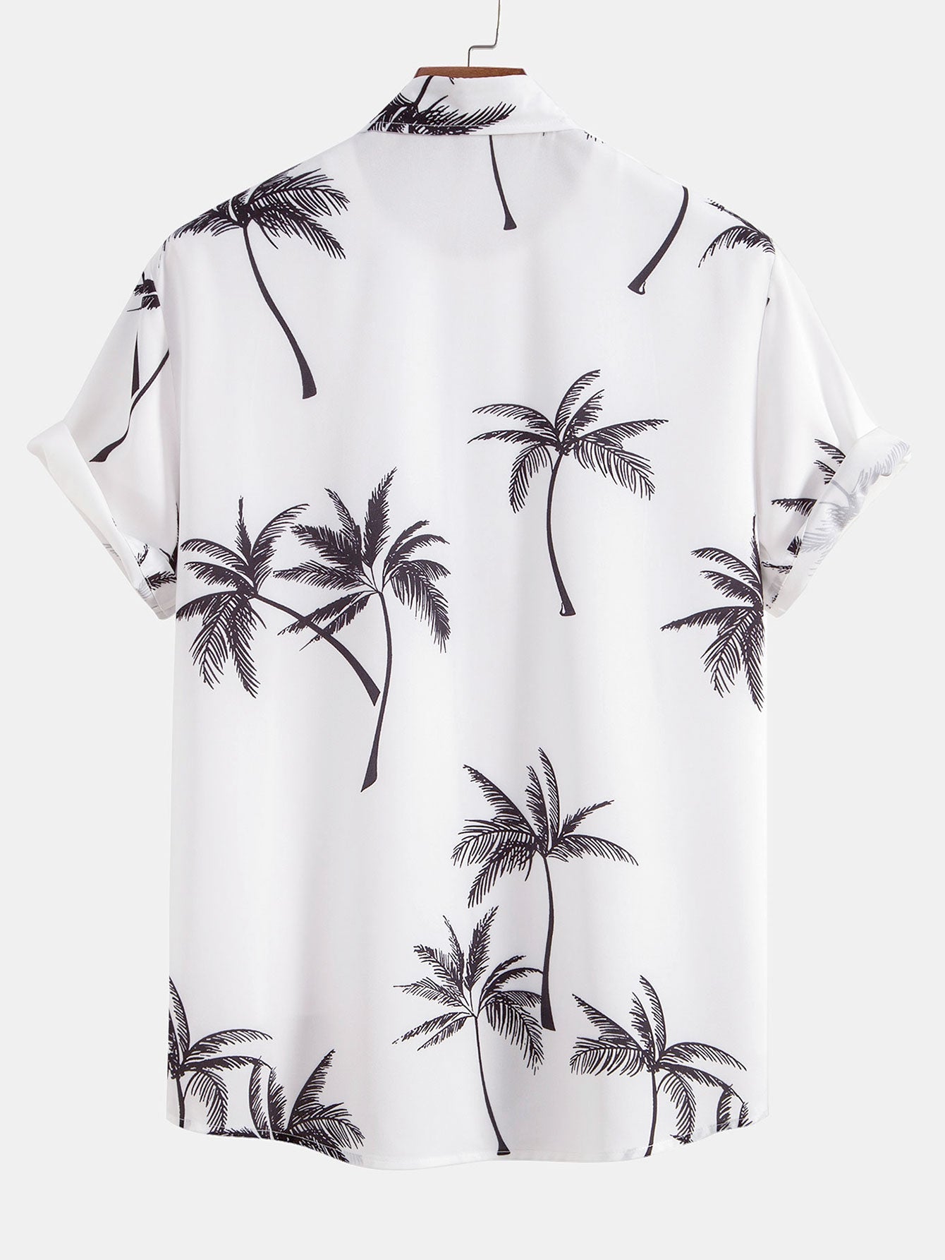 Palm Tree Print Button Up Shirt