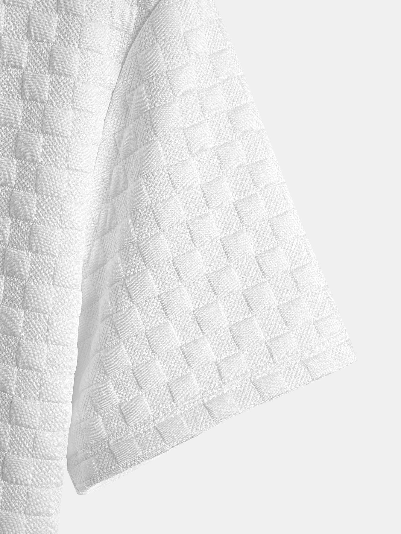 Checkerboard Jacquard Arc Hem T-Shirt