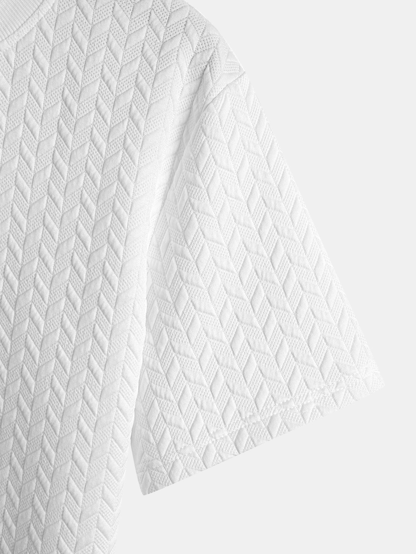 Jacquard Textured Arc Hem T-Shirt