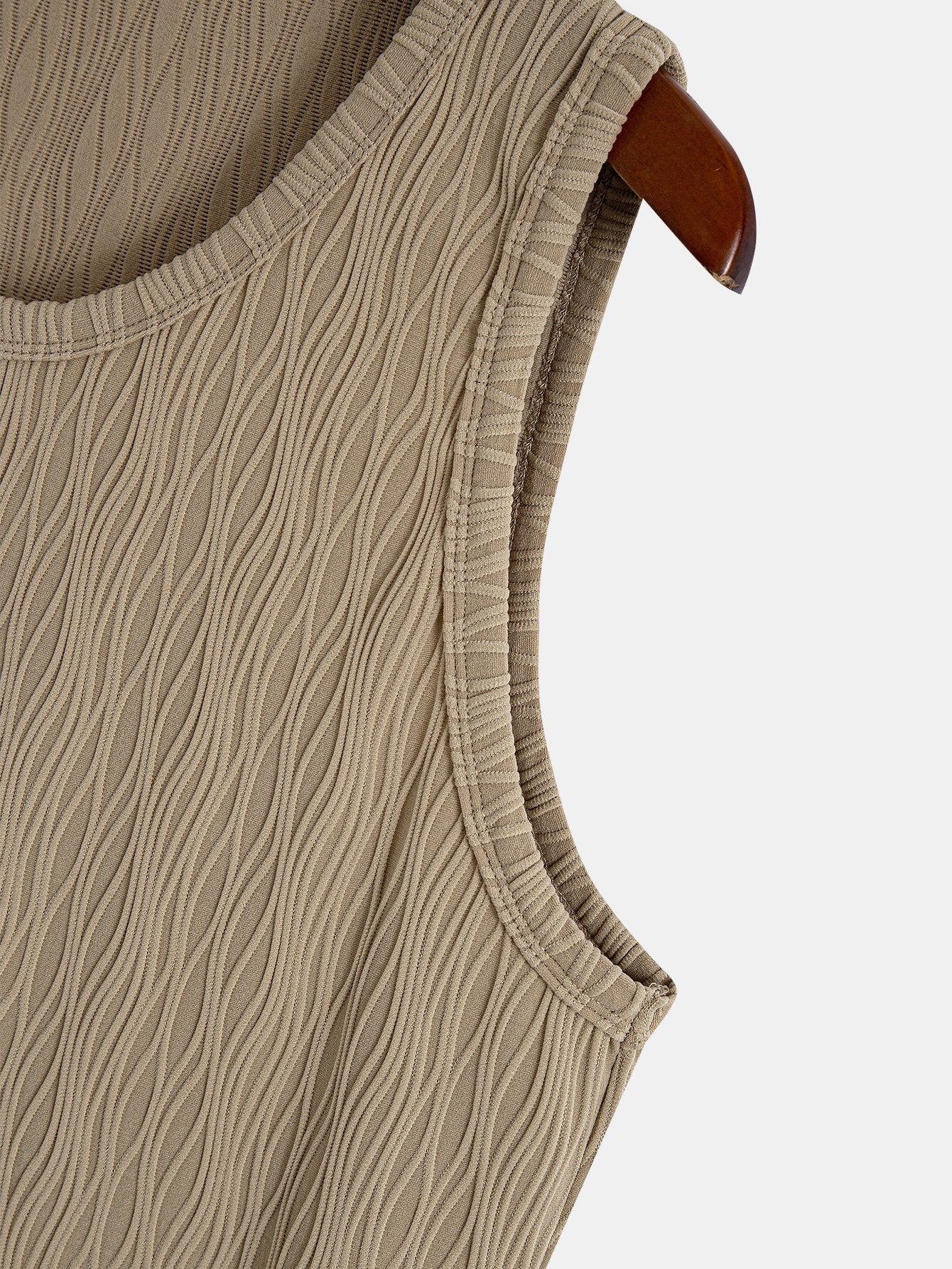 3 Pieces Wave Jacquard Textured Tank Top