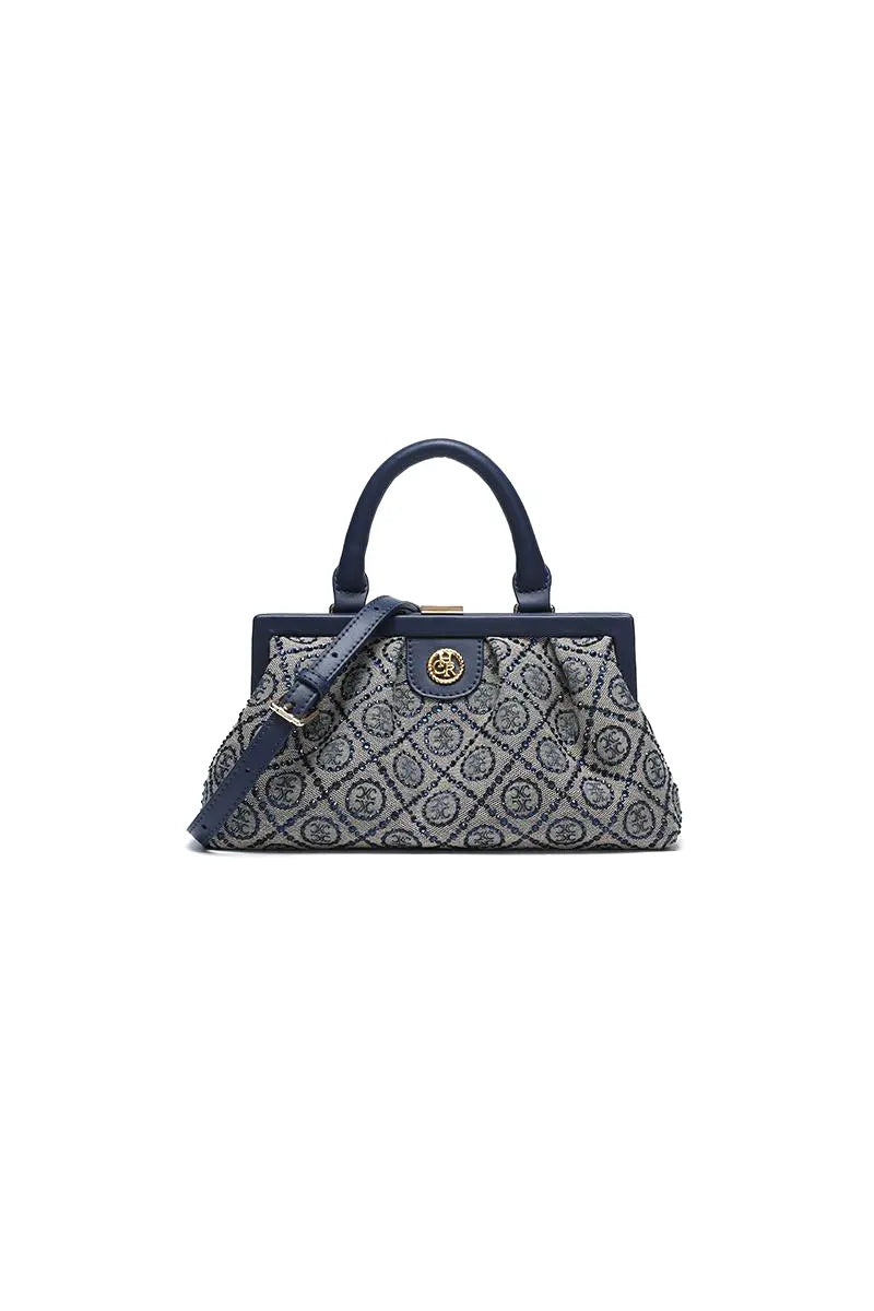 New Blue Luxury Frame Top Crossbody Bag