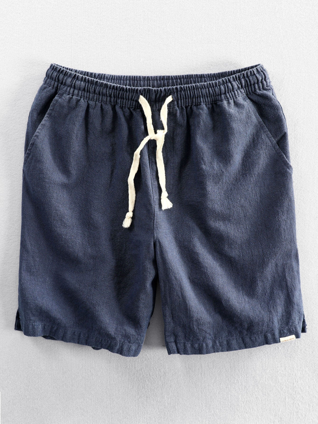 Geometric Jacquard Eyelet Cuban Shirt & Linen Cotton Blend Shorts