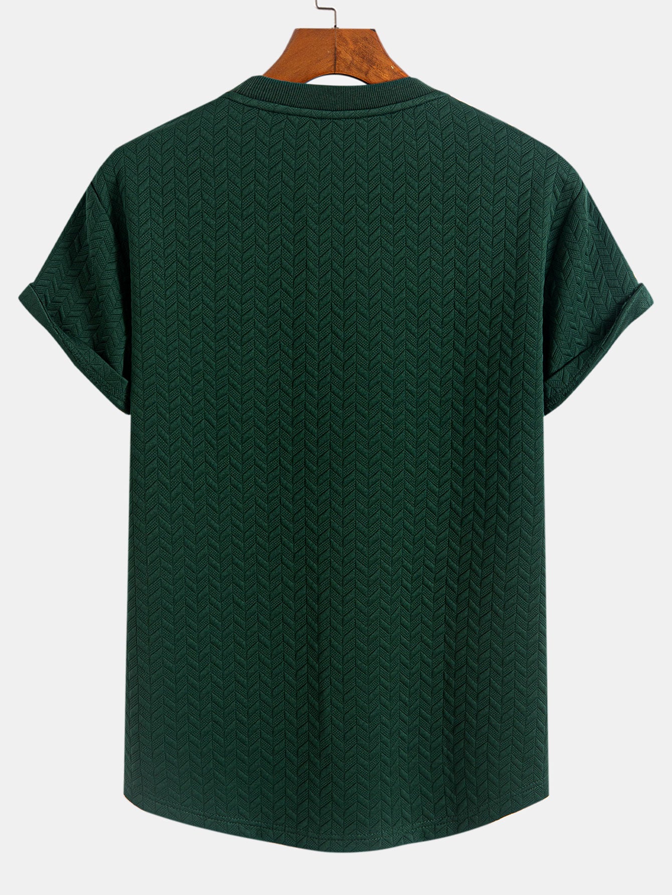 Jacquard Textured Arc Hem T-Shirt