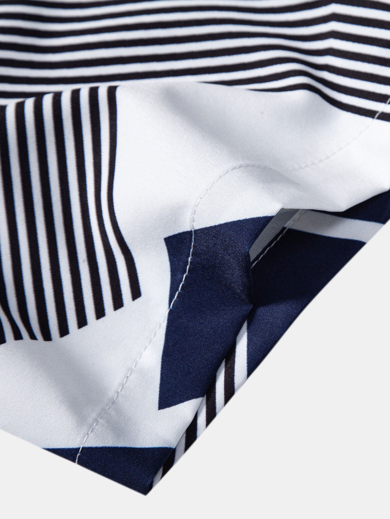 Color Block Geometry Print Button Up Shirt