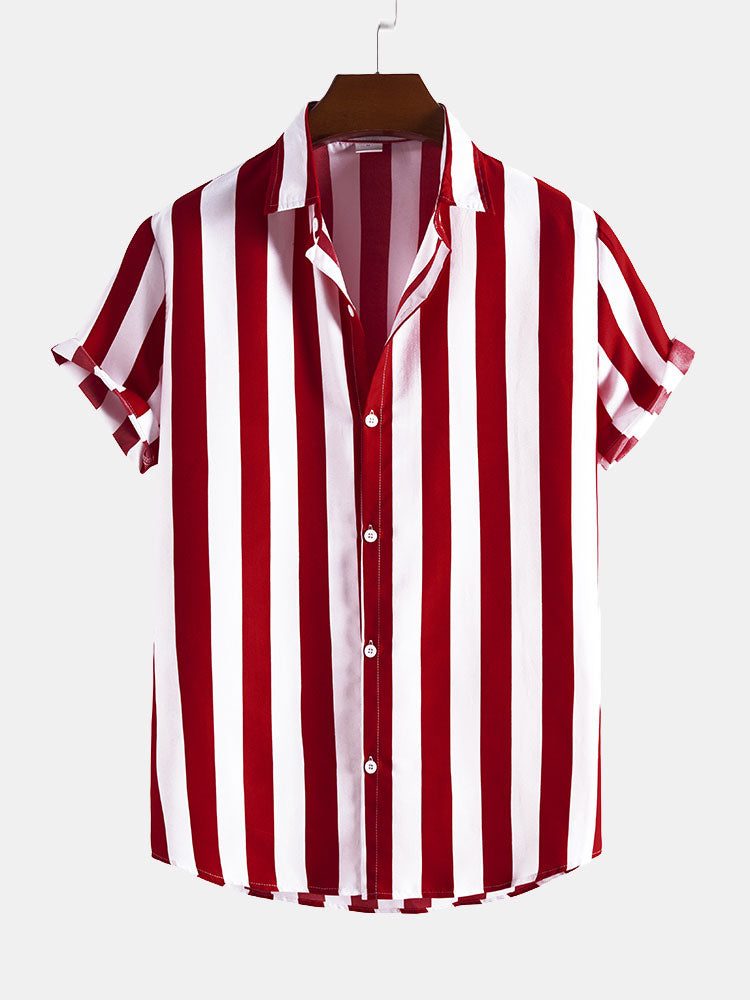Wide Stripes Stand Shirts
