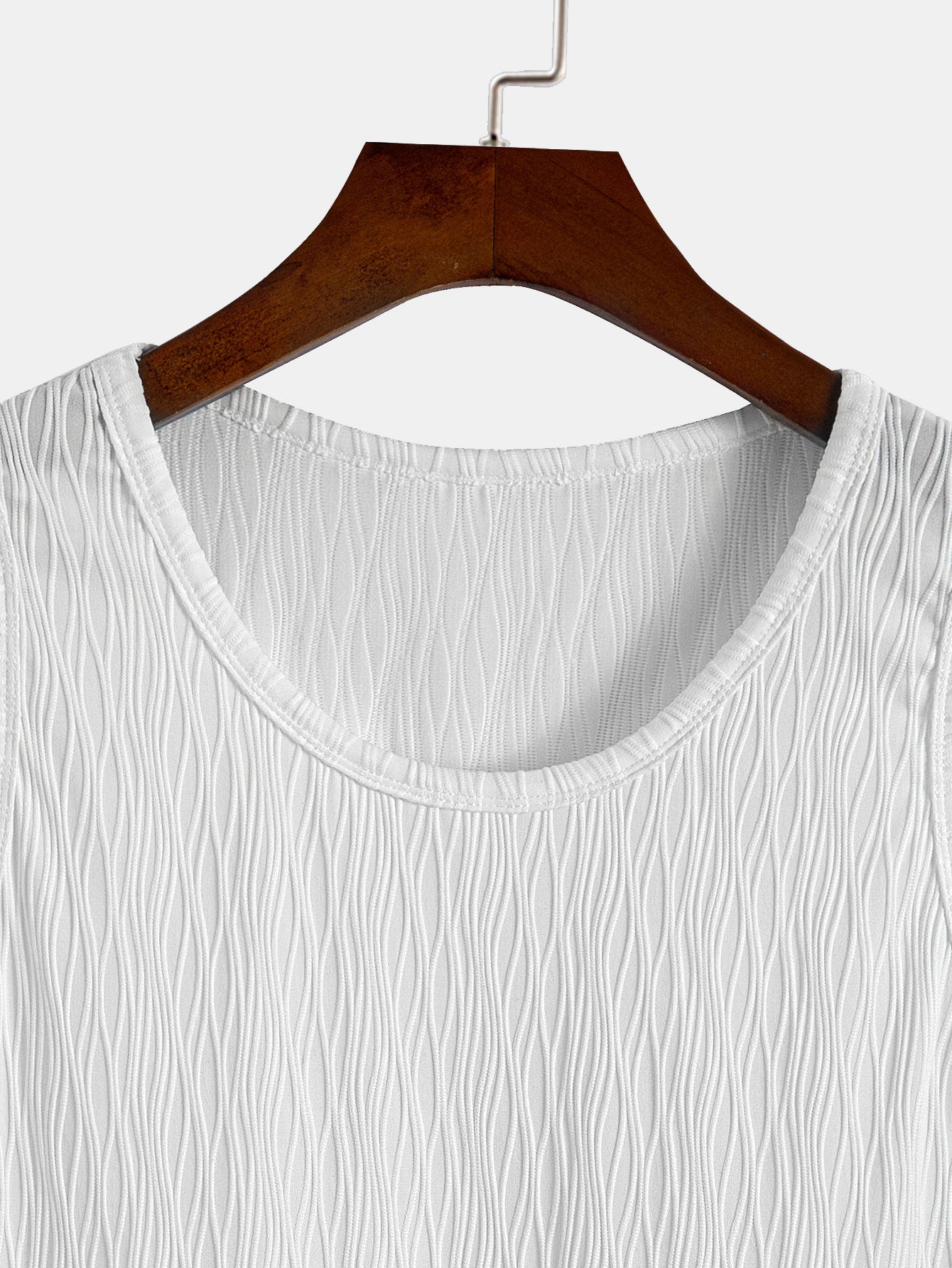 3 Pieces Wave Jacquard Textured Tank Top