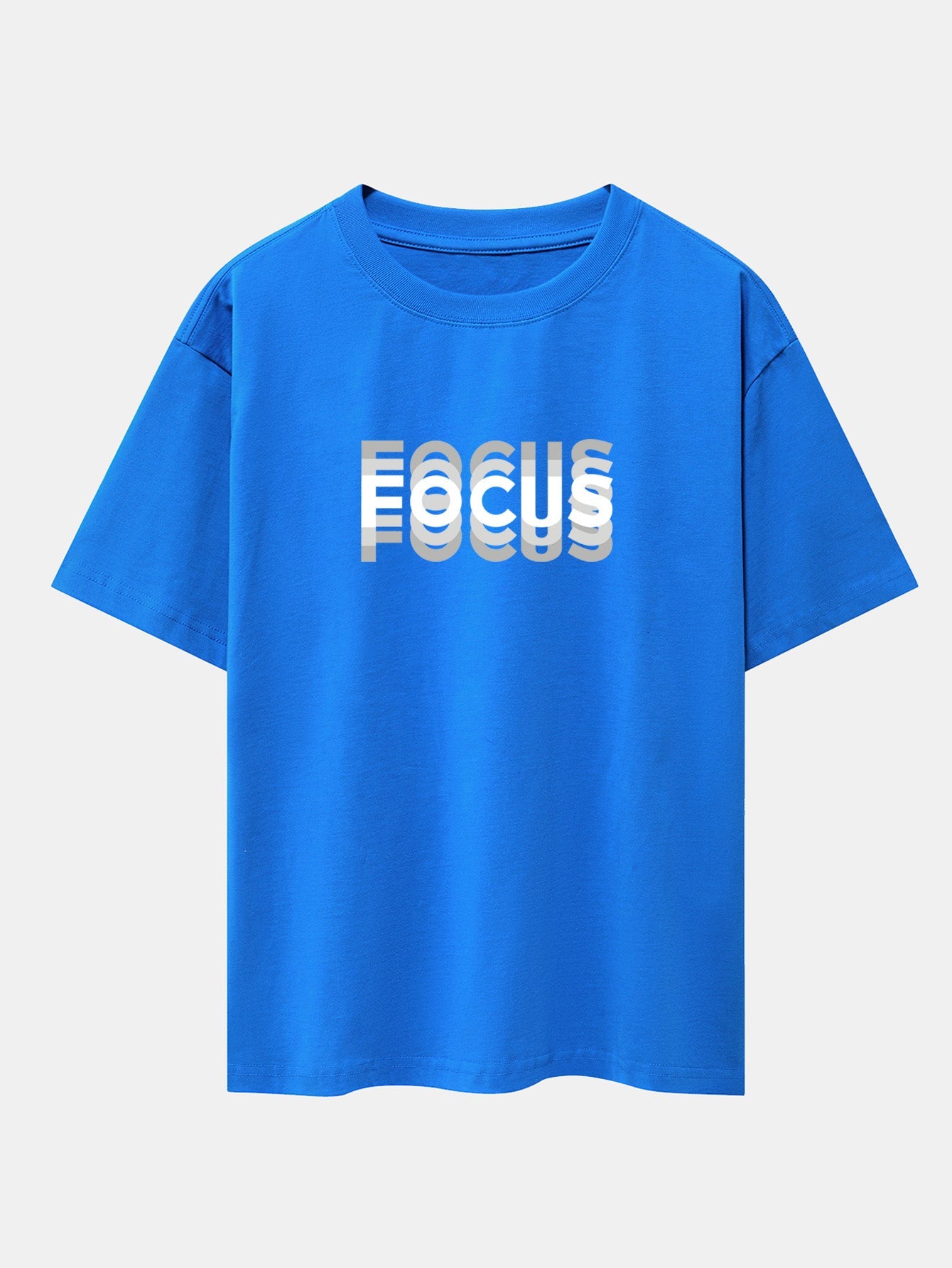 Focus Slogan Print Drop Shoulder Oversize T-Shirt