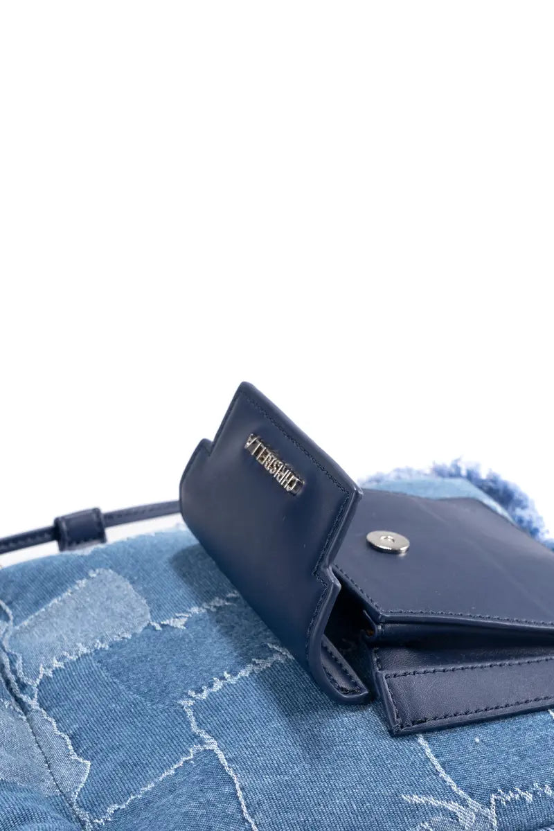 Denim Patchwork Lucky Bucket Crossbody Tote