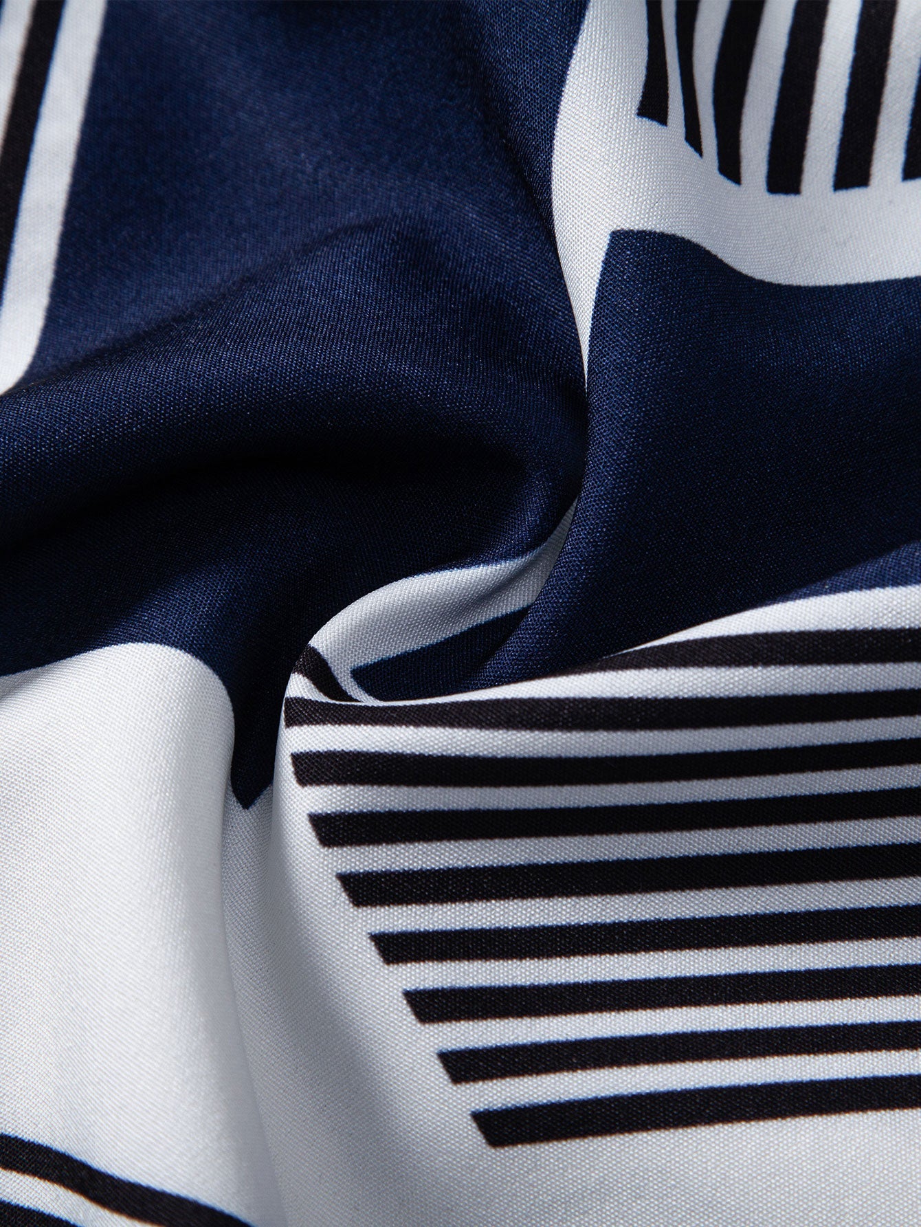 Color Block Geometry Print Button Up Shirt