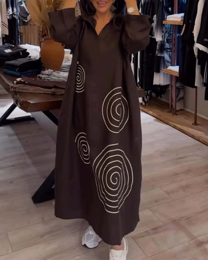Hooded Long Sleeve Loose Dress