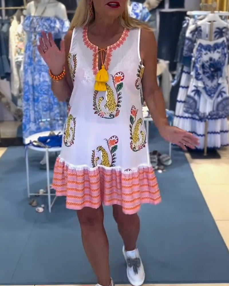 Sexy Printed Sleeveless Dress