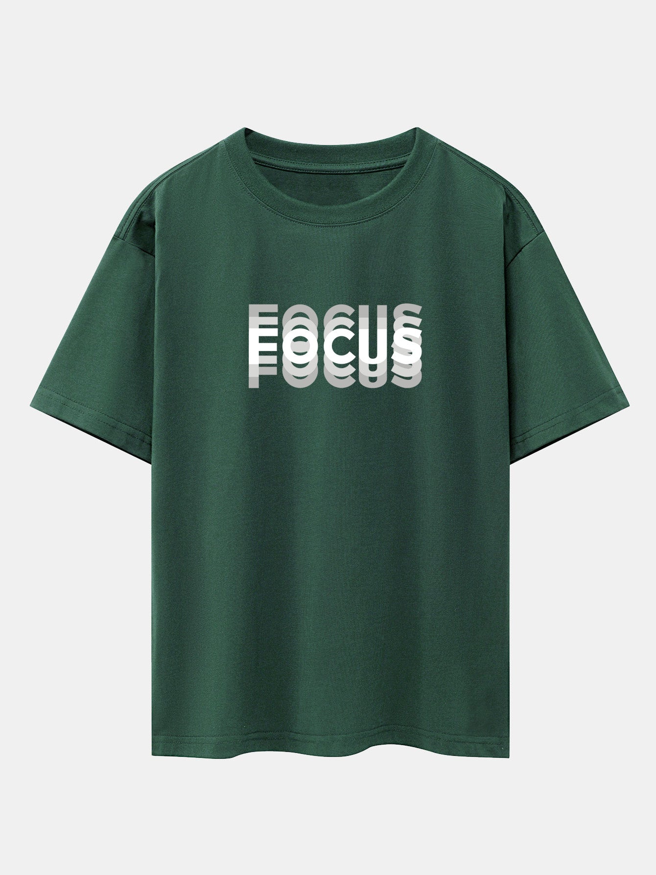 Focus Slogan Print Drop Shoulder Oversize T-Shirt